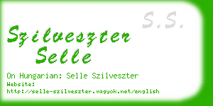 szilveszter selle business card